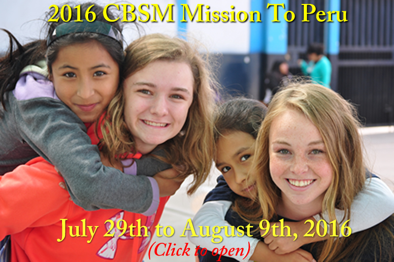Click to open the 2016 CBSM Mission to Peru gallery